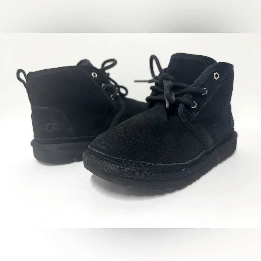 UGG Neumel Black Lace Up Ankle Boots Kids Size 2